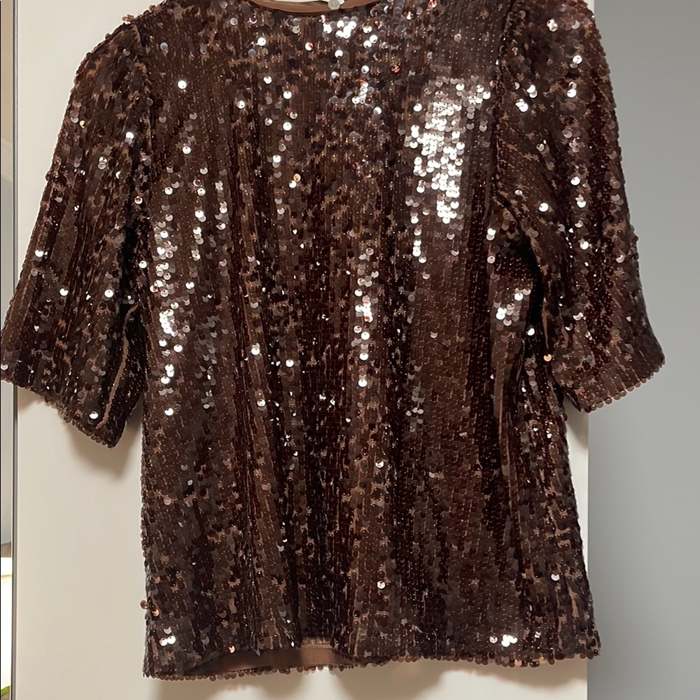 Loft Sequin Brown Women's Top